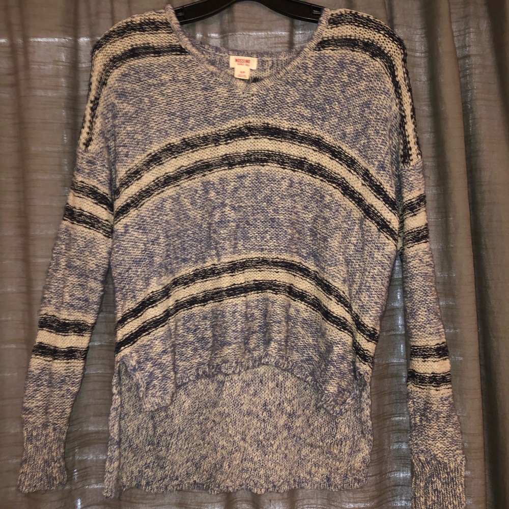 Blue high low sweater